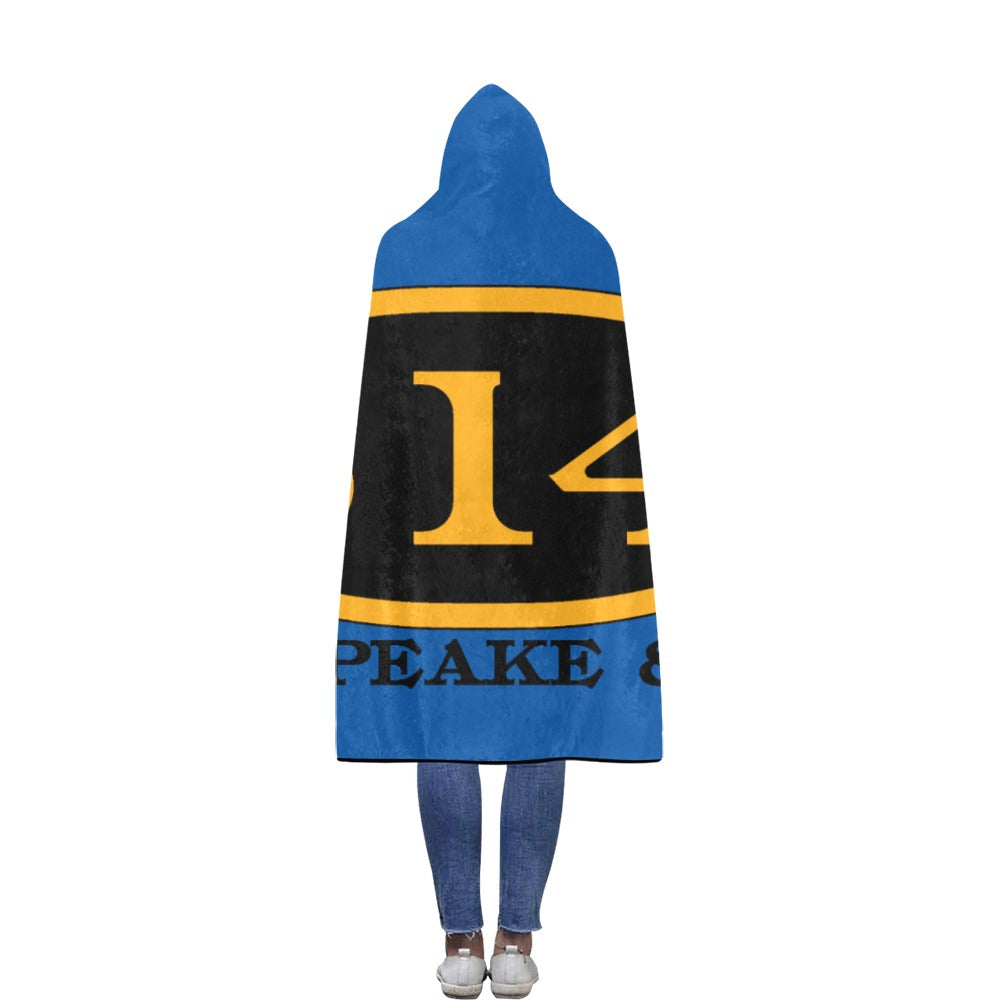 C&O 614 Number Plate Logo Hooded Fleece Blanket, 56 × 80 in