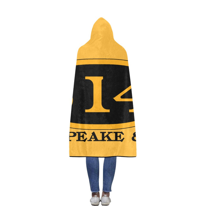 C&O 614 Number Plate Logo Hooded Fleece Blanket, 56 × 80 in