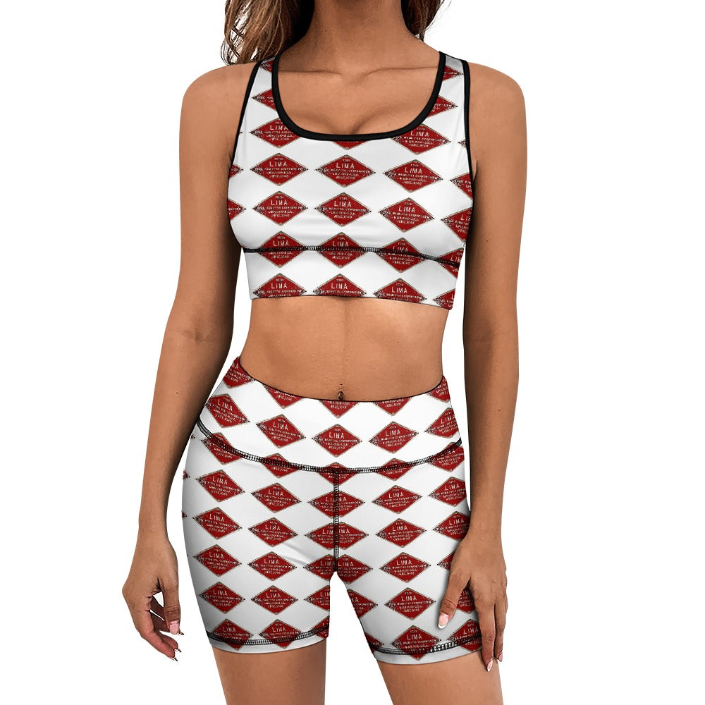 C&O 614 Builder's Plate Women's Yoga Top & Shorts Set