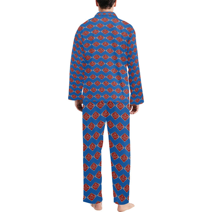 C&O 614 Builder's Plate Men's V-Neck Long Pajama Set
