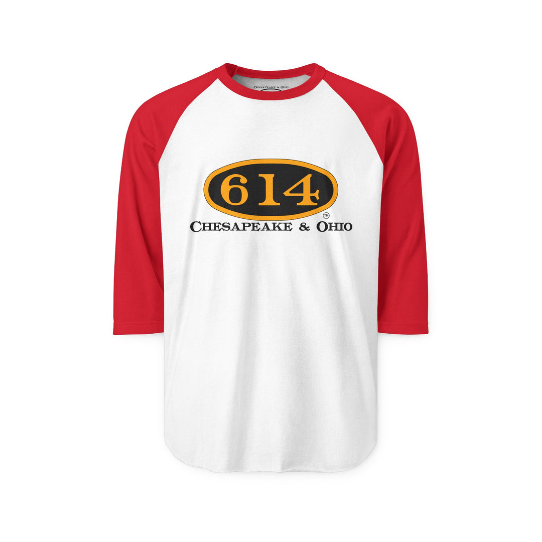 Vintage C&O 614 Railroad Raglan Shirt — Retro Logo Baseball Tee