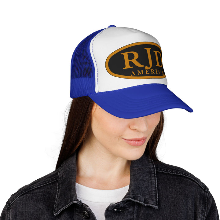 RJD America Retro Oval Logo Mesh Trucker Cap