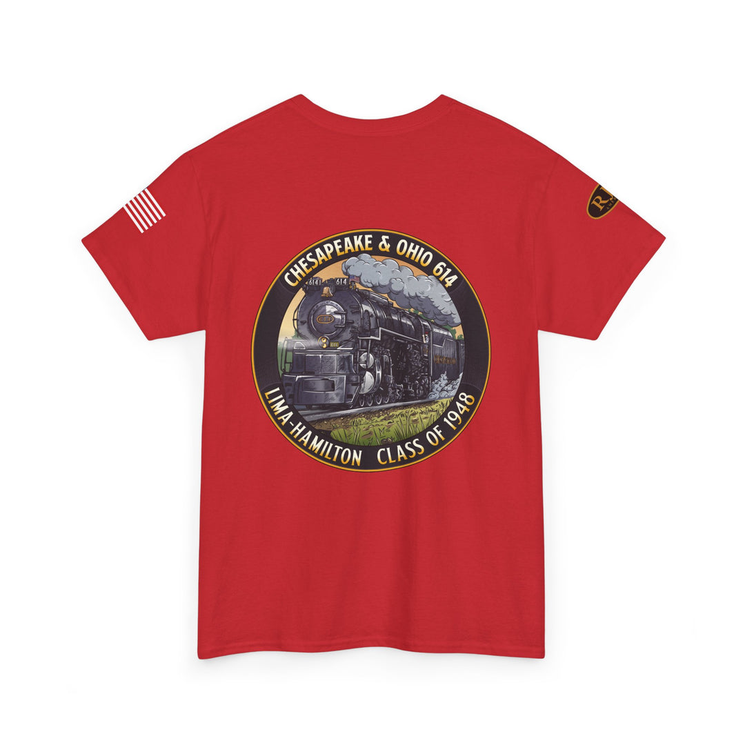 C&O 614 Steam Locomotive T‑Shirt — Thoroughbred Custom Artwork Design