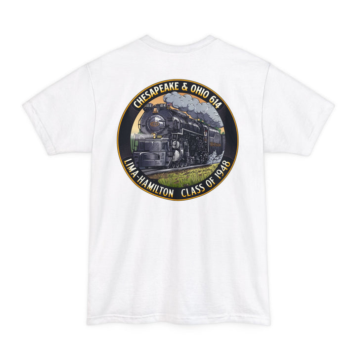 C&O 614 / RJD America - Big and Tall Size T-Shirt  with custom artwork on back