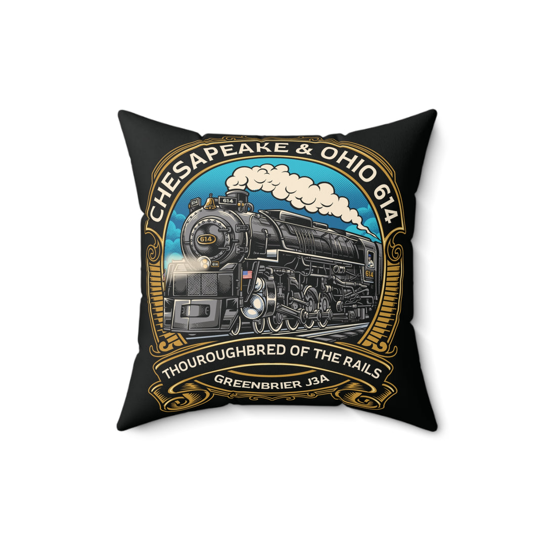 614 "Thoroughbred of The Rails"  Spun Polyester Square Pillow