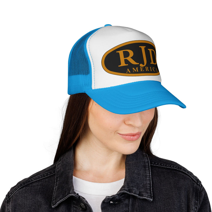 RJD America Retro Oval Logo Mesh Trucker Cap