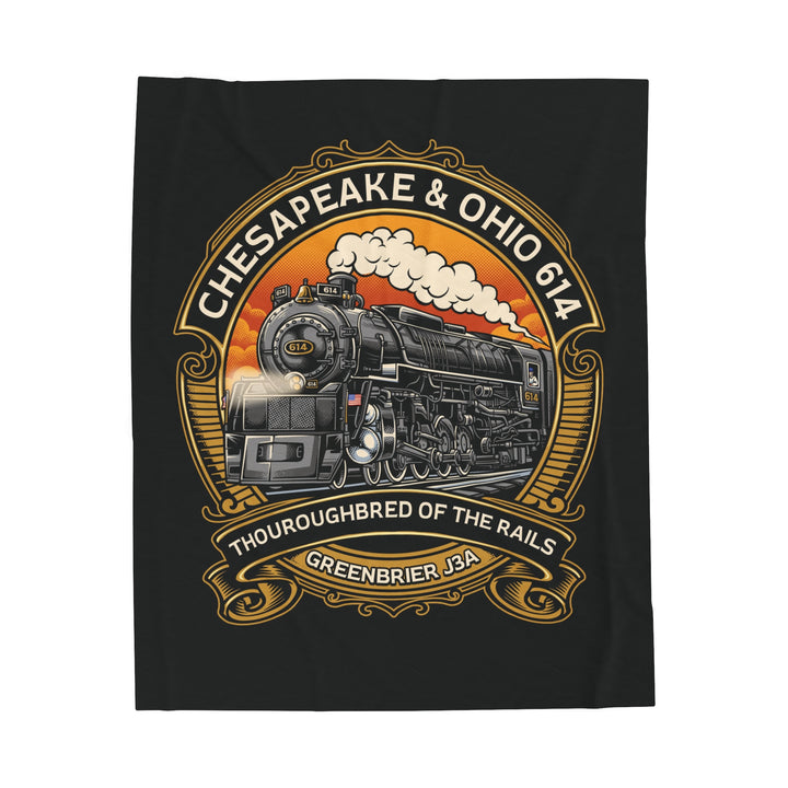 614 "Thoroughbred of The Rails"  Velveteen Plush Blanket