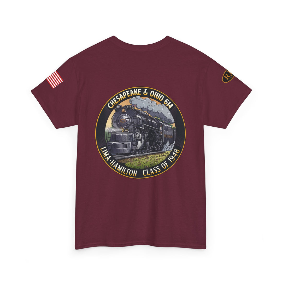 C&O 614 Steam Locomotive T‑Shirt — Thoroughbred Custom Artwork Design