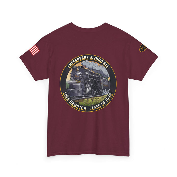 C&O 614 Steam Locomotive T‑Shirt — Thoroughbred Custom Artwork Design