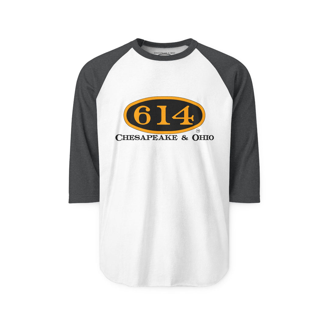 Vintage C&O 614 Railroad Raglan Shirt — Retro Logo Baseball Tee