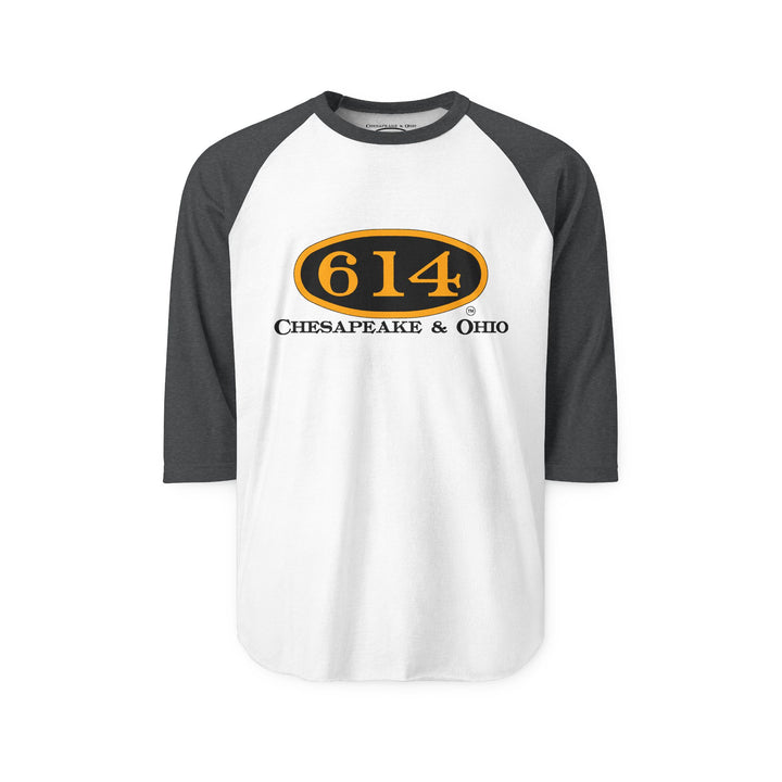Vintage C&O 614 Railroad Raglan Shirt — Retro Logo Baseball Tee