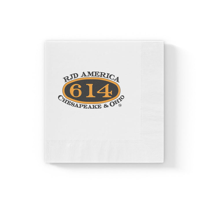 C&O 614 Logo Cocktail Napkins — Branded White Paper Napkins