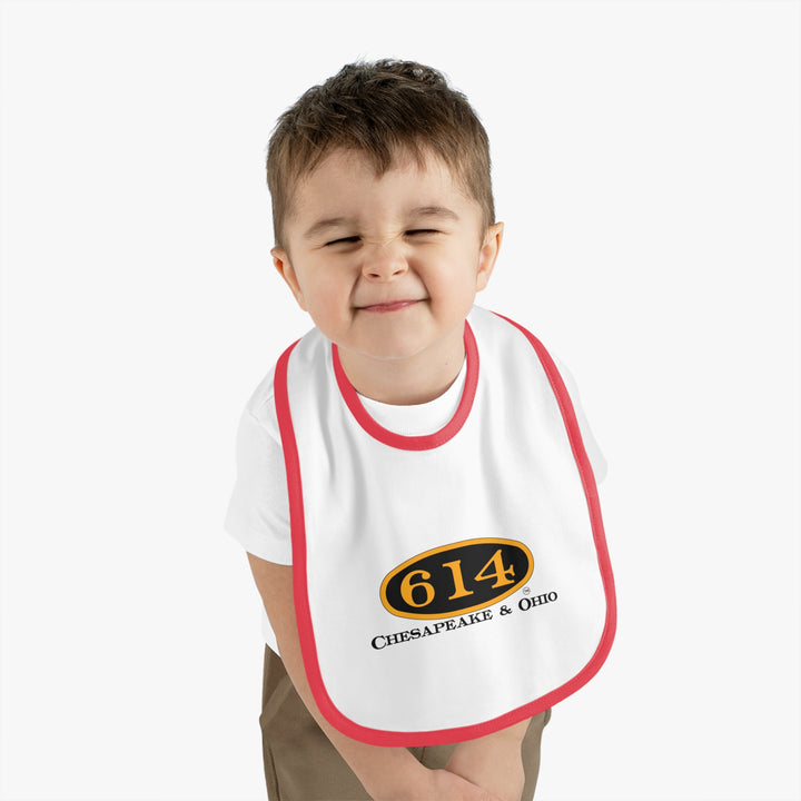 C&O 614 Chesapeake & Ohio Baby Bib — Contrast Trim Infant Feeding Bib