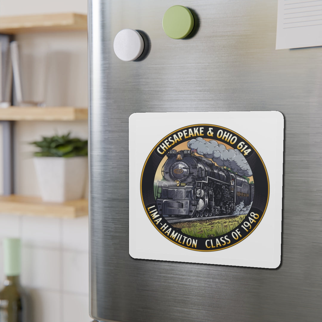 Die-Cut Magnet — Chesapeake & Ohio 614 Steam Locomotive | Lima-Hamilton Class of 1948