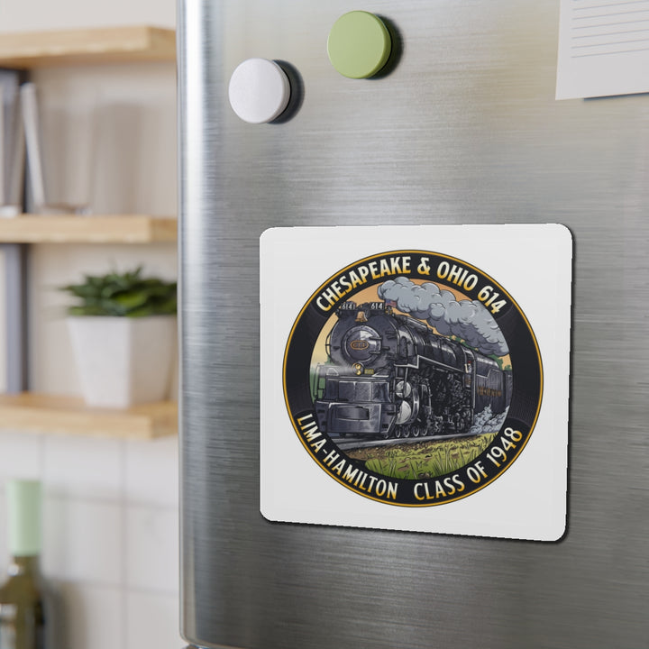 Die-Cut Magnet — Chesapeake & Ohio 614 Steam Locomotive | Lima-Hamilton Class of 1948