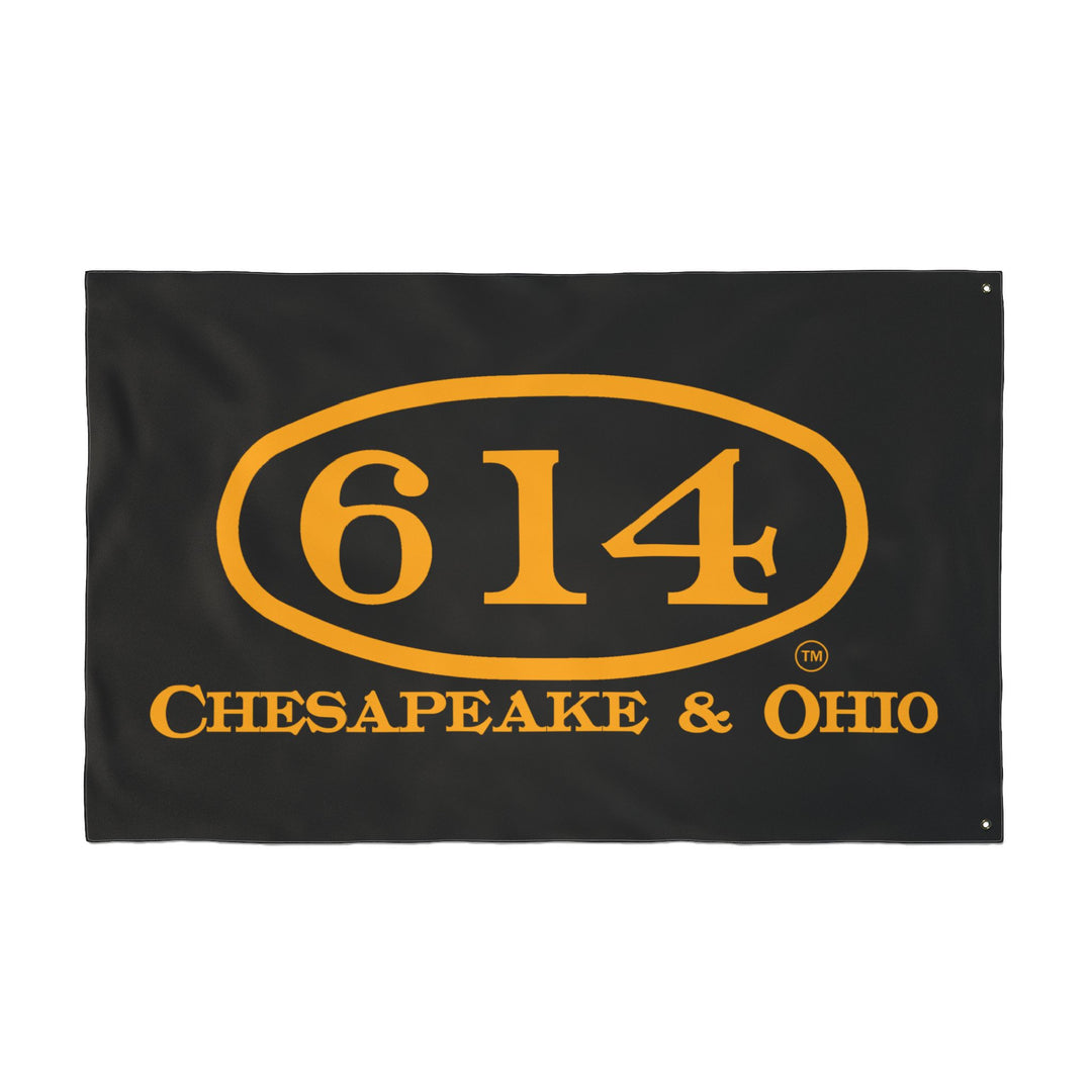 Double Sided Flag - C&O 614 Number Plate Railroad Flag