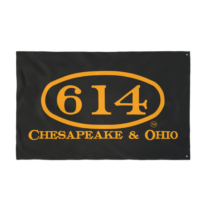 Double Sided Flag - C&O 614 Number Plate Railroad Flag