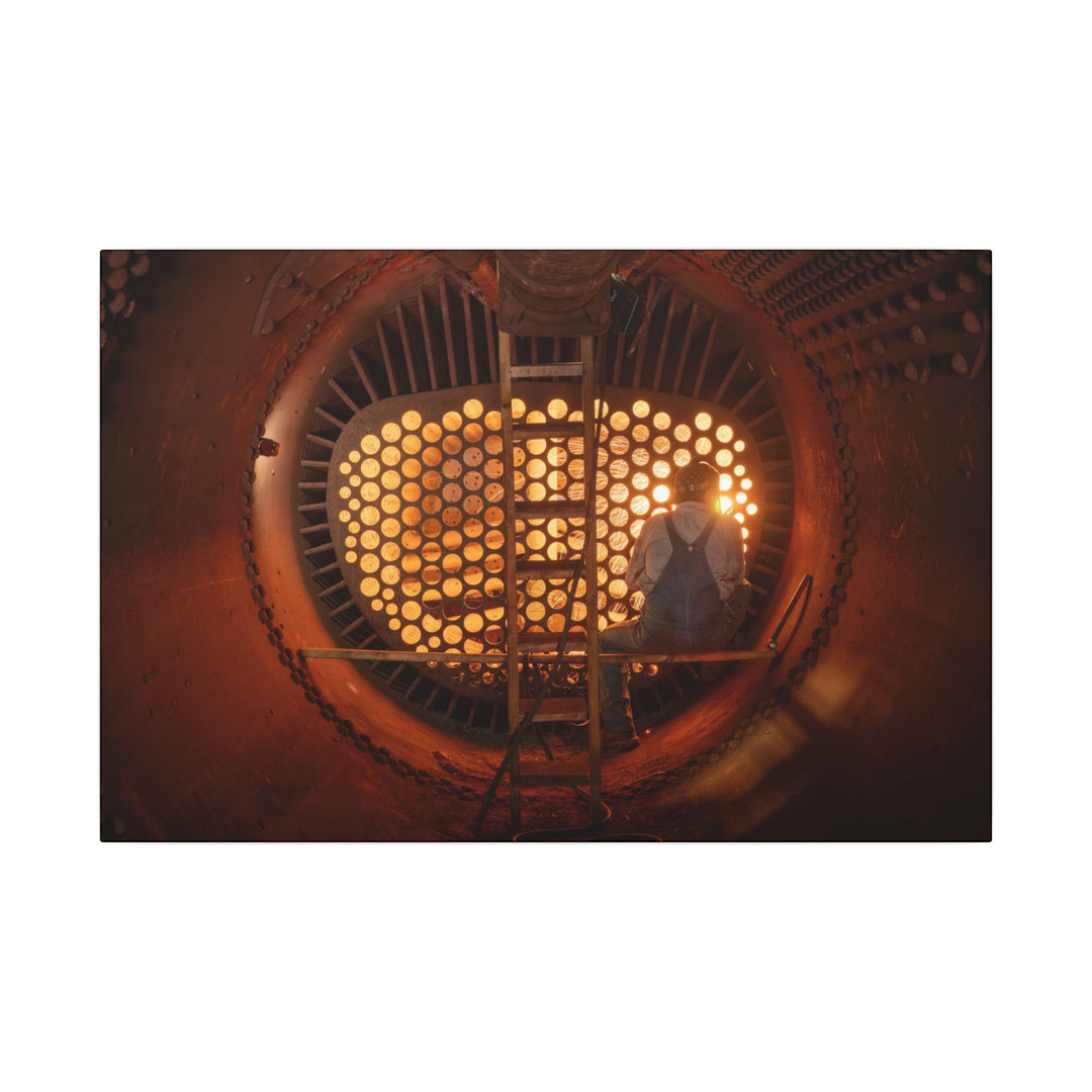 C&O 614 Firebox Canvas Wall Art