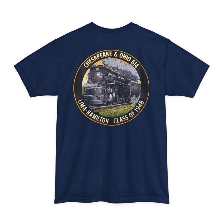 C&O 614 / RJD America - Big and Tall Size T-Shirt  with custom artwork on back