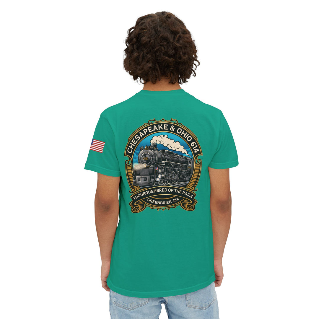 614 "Thoroughbred of the Rails" Unisex Garment-Dyed Pocket T-Shirt