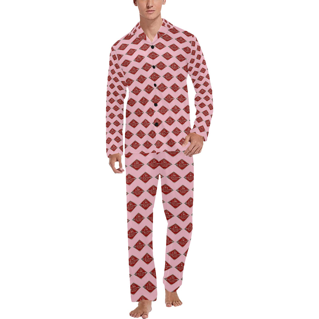 C&O 614 Builder's Plate Men's V-Neck Long Pajama Set
