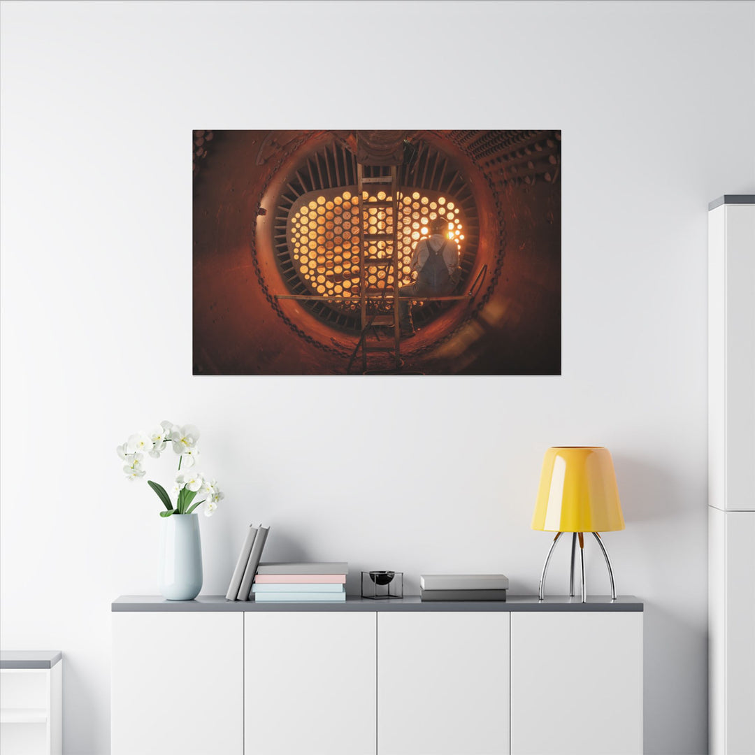 C&O 614 Firebox Canvas Wall Art