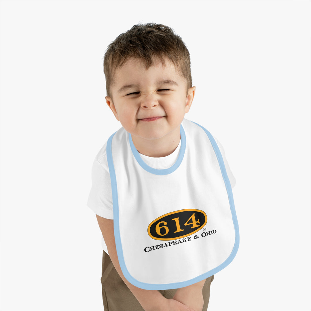 C&O 614 Chesapeake & Ohio Baby Bib — Contrast Trim Infant Feeding Bib
