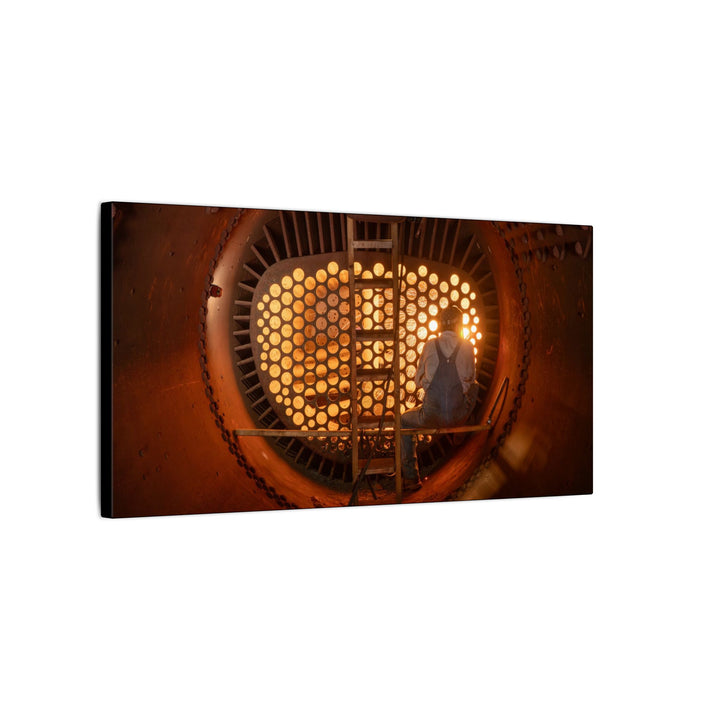 C&O 614 Firebox Canvas Wall Art