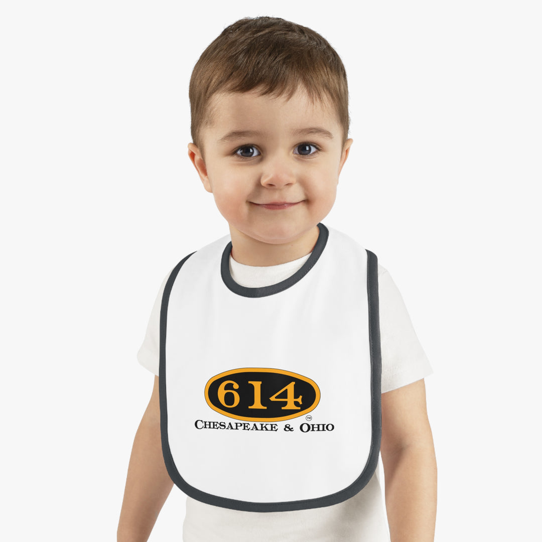C&O 614 Chesapeake & Ohio Baby Bib — Contrast Trim Infant Feeding Bib