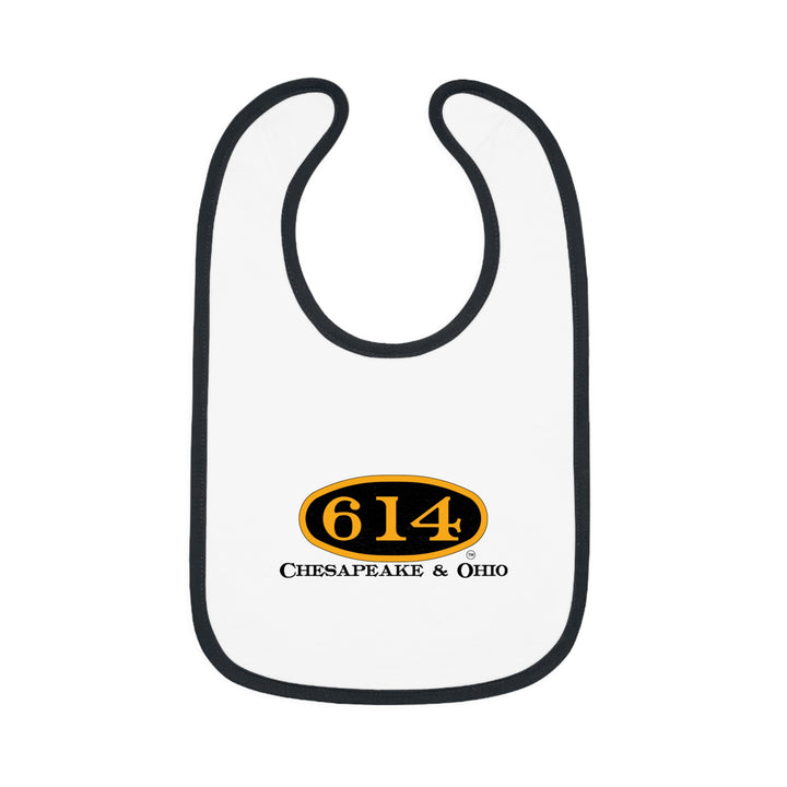 C&O 614 Chesapeake & Ohio Baby Bib — Contrast Trim Infant Feeding Bib