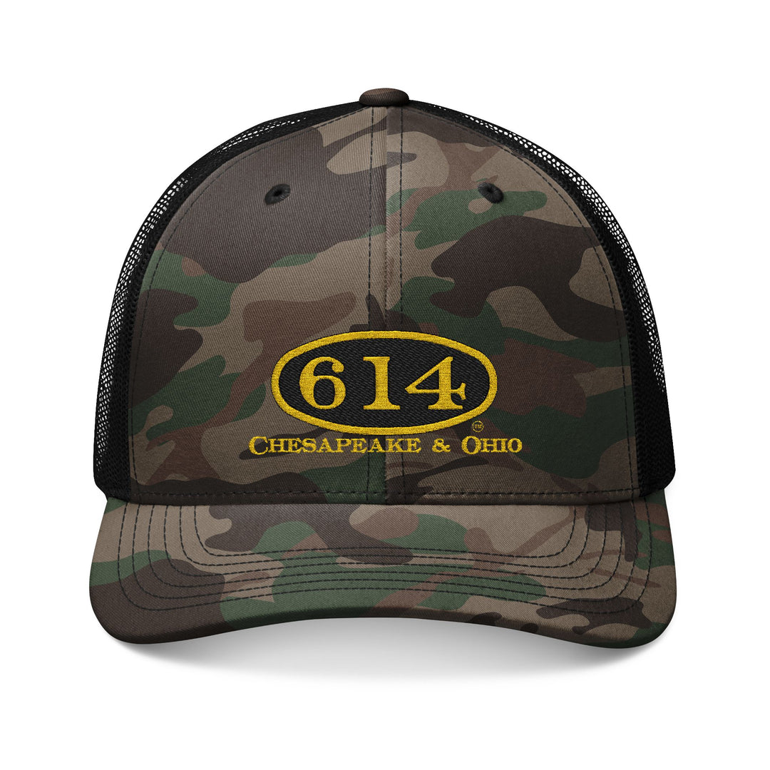 614 Chesapeake & Ohio Camouflage Trucker Hat (Embroidered)