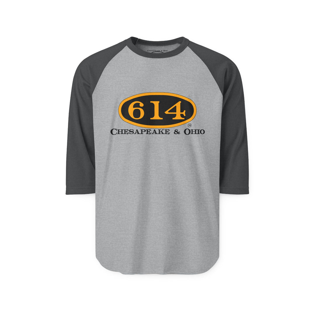 Vintage C&O 614 Railroad Raglan Shirt — Retro Logo Baseball Tee