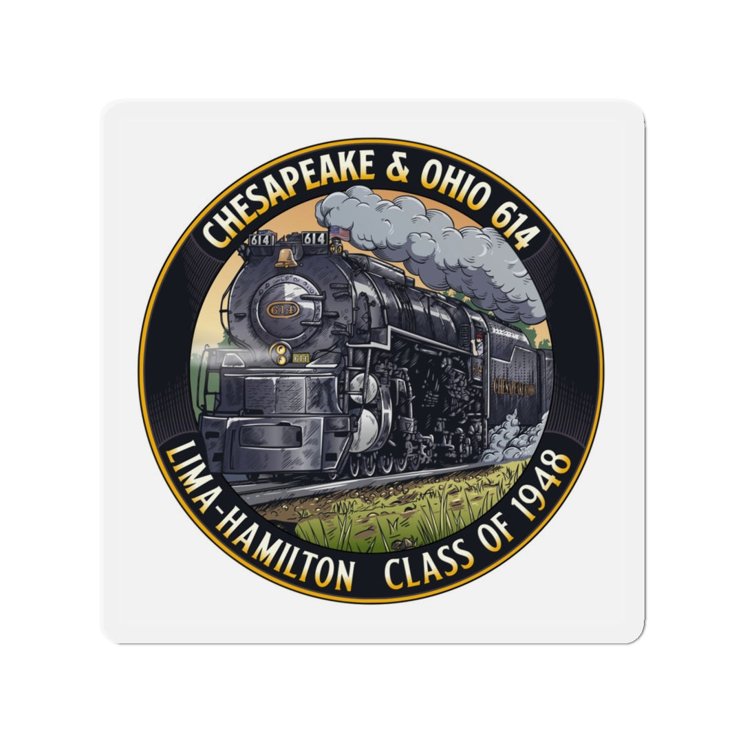 Die-Cut Magnet — Chesapeake & Ohio 614 Steam Locomotive | Lima-Hamilton Class of 1948