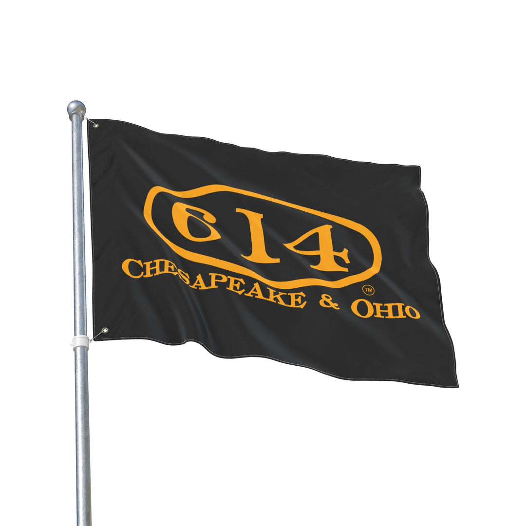 Double Sided Flag - C&O 614 Number Plate Railroad Flag