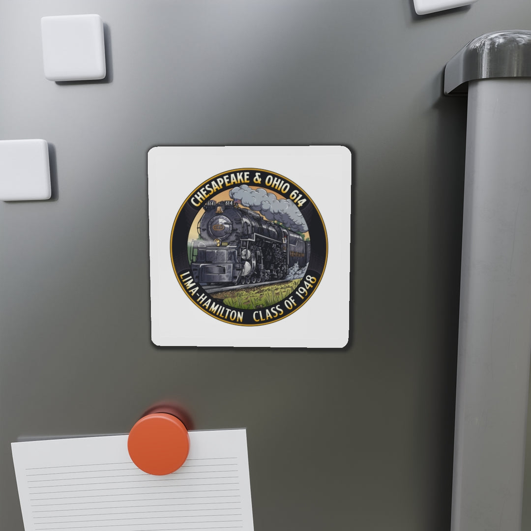 Die-Cut Magnet — Chesapeake & Ohio 614 Steam Locomotive | Lima-Hamilton Class of 1948