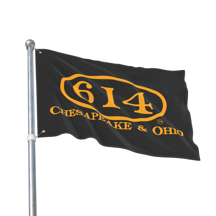 Double Sided Flag - C&O 614 Number Plate Railroad Flag