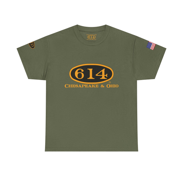 C&O 614 Steam Locomotive T‑Shirt — Thoroughbred Custom Artwork Design