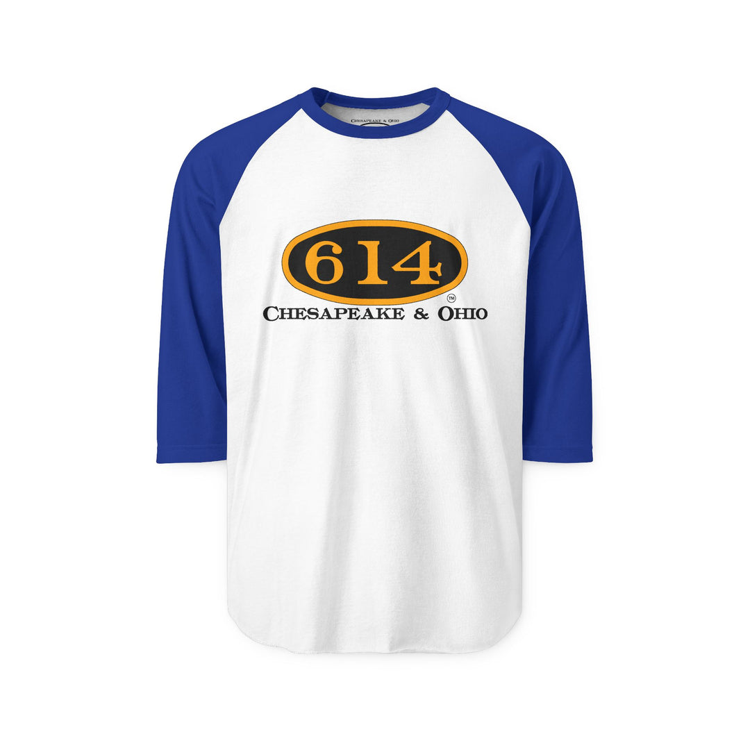 Vintage C&O 614 Railroad Raglan Shirt — Retro Logo Baseball Tee