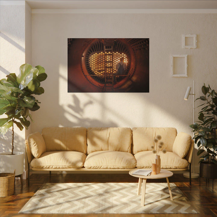 C&O 614 Firebox Canvas Wall Art
