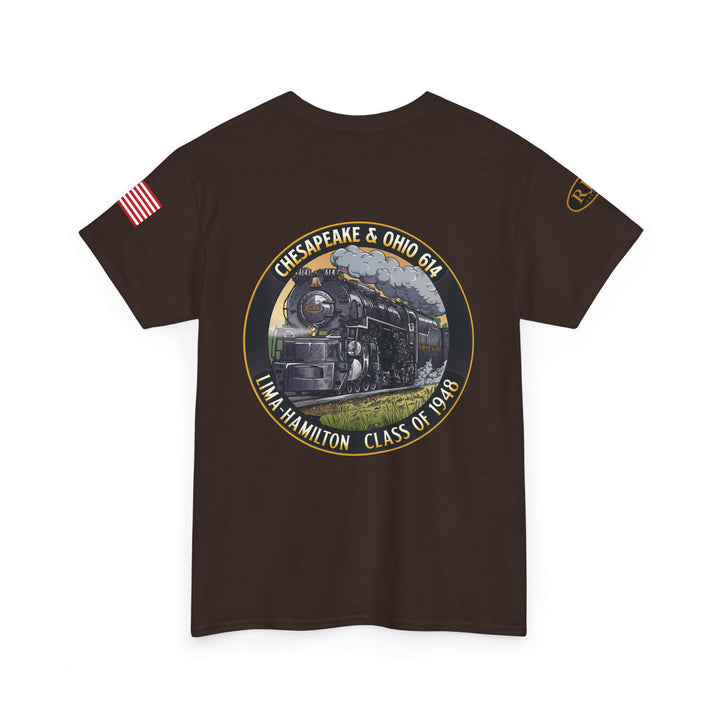 C&O 614 Steam Locomotive T‑Shirt — Thoroughbred Custom Artwork Design