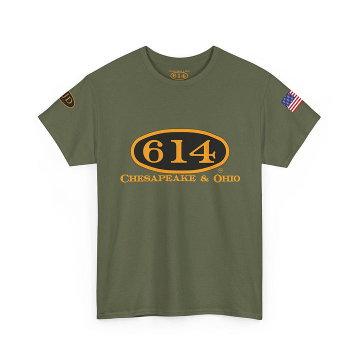 C&O 614 Steam Locomotive T‑Shirt — Thoroughbred Custom Artwork Design