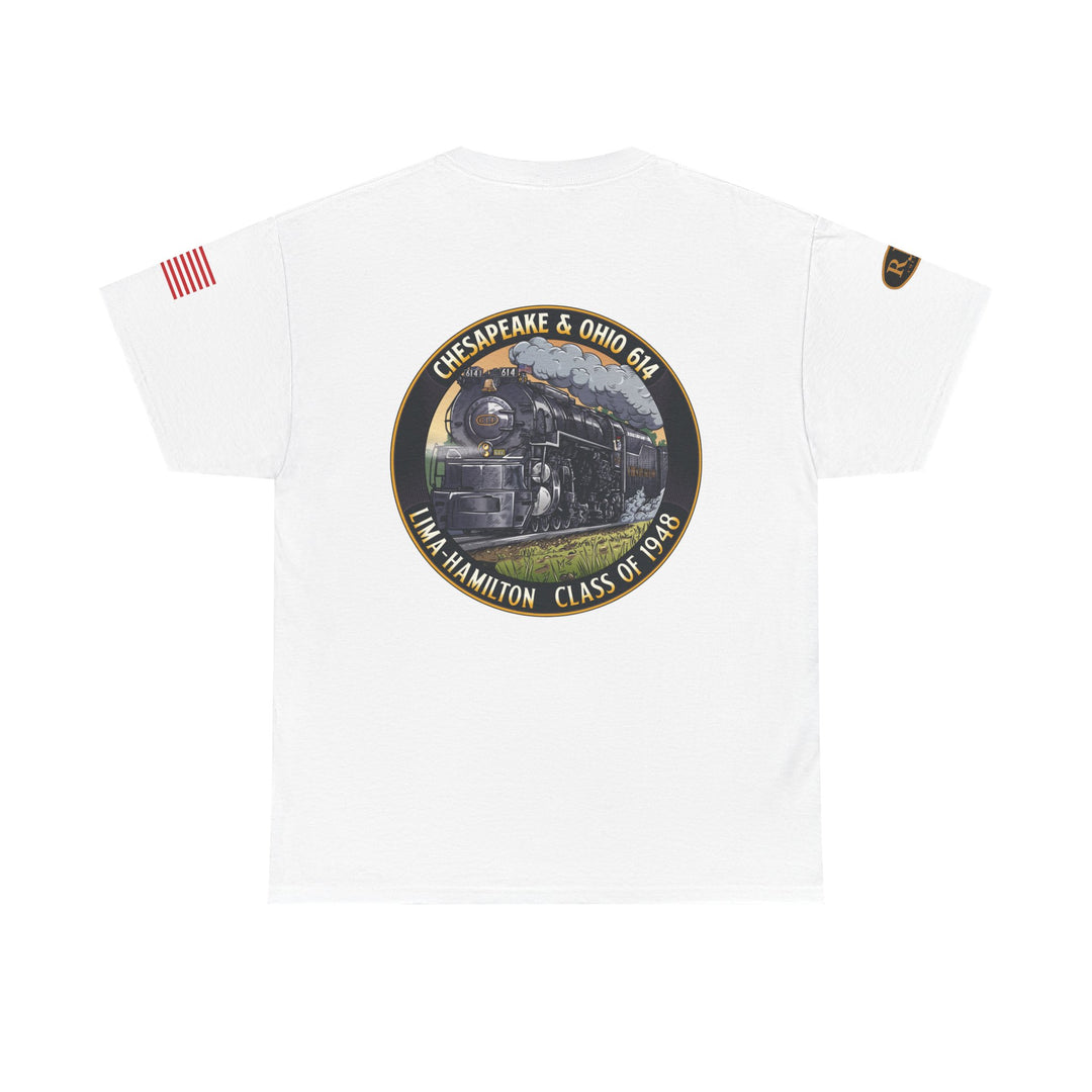 C&O 614 Steam Locomotive T‑Shirt — Thoroughbred Custom Artwork Design