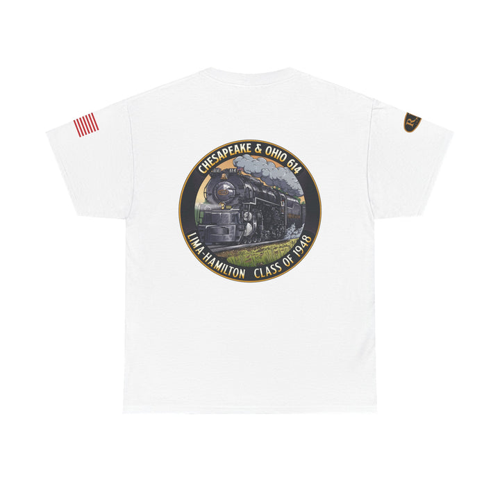 C&O 614 Steam Locomotive T‑Shirt — Thoroughbred Custom Artwork Design
