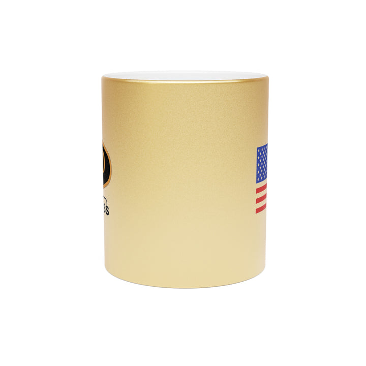 RJD America Metallic Mug — Patriotic Silver/Gold Coffee Cup