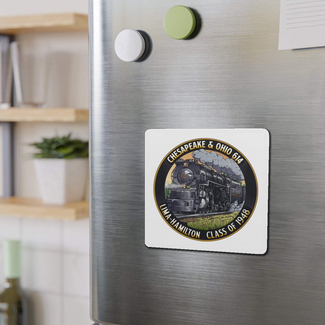 Die-Cut Magnet — Chesapeake & Ohio 614 Steam Locomotive | Lima-Hamilton Class of 1948