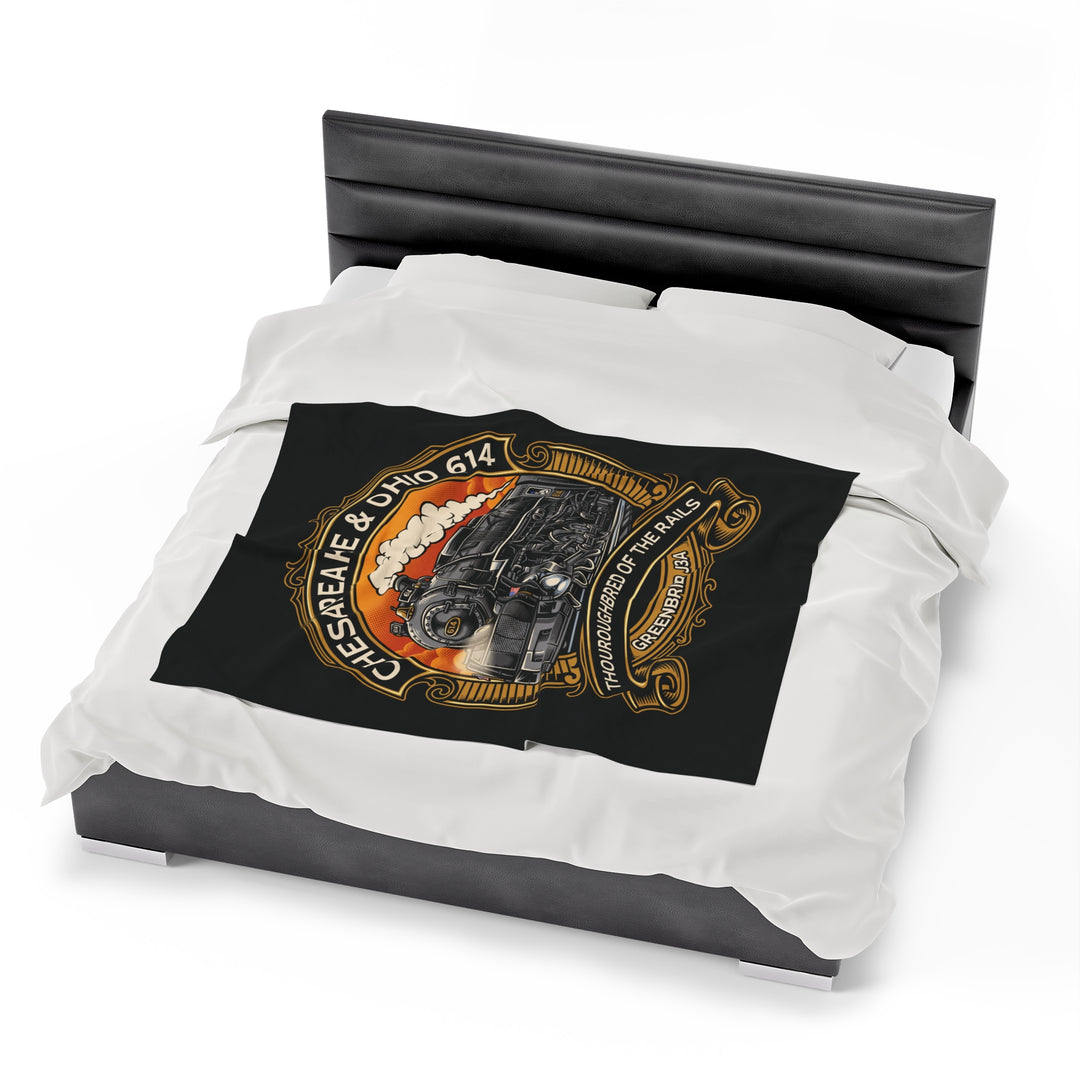 614 "Thoroughbred of The Rails"  Velveteen Plush Blanket