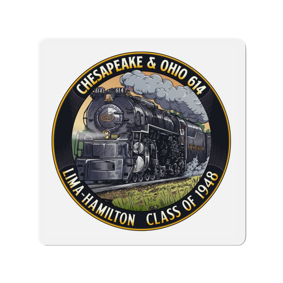 Die-Cut Magnet — Chesapeake & Ohio 614 Steam Locomotive | Lima-Hamilton Class of 1948