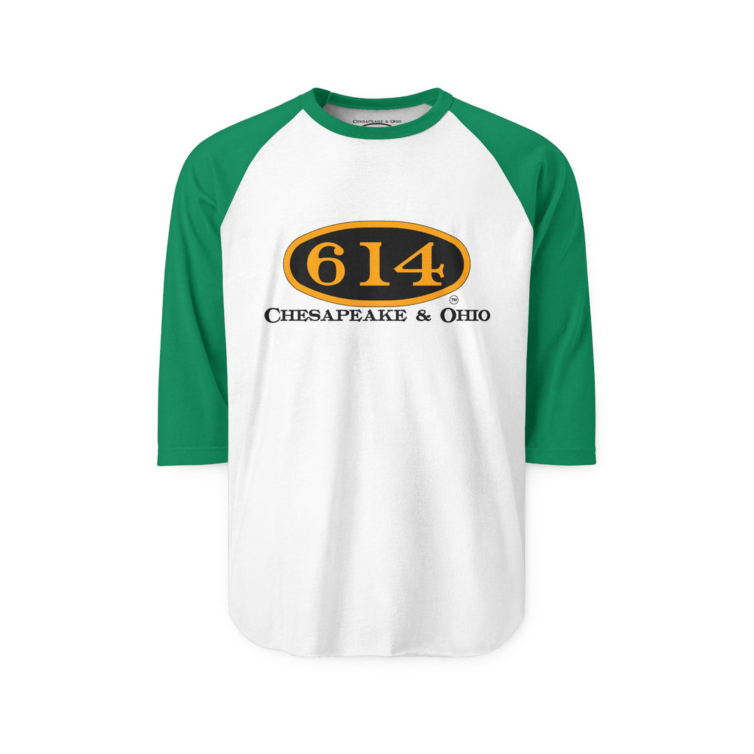 Vintage C&O 614 Railroad Raglan Shirt — Retro Logo Baseball Tee
