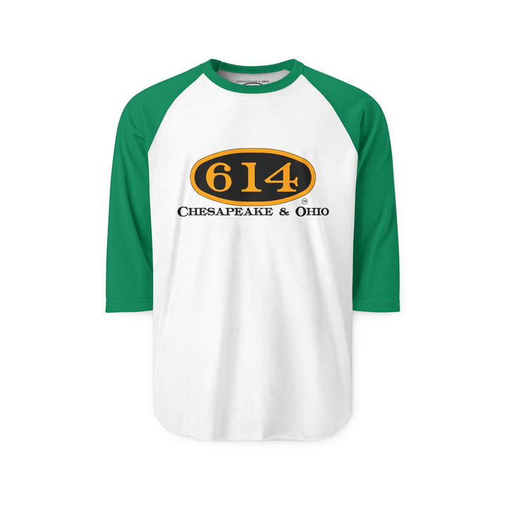 Vintage C&O 614 Railroad Raglan Shirt — Retro Logo Baseball Tee