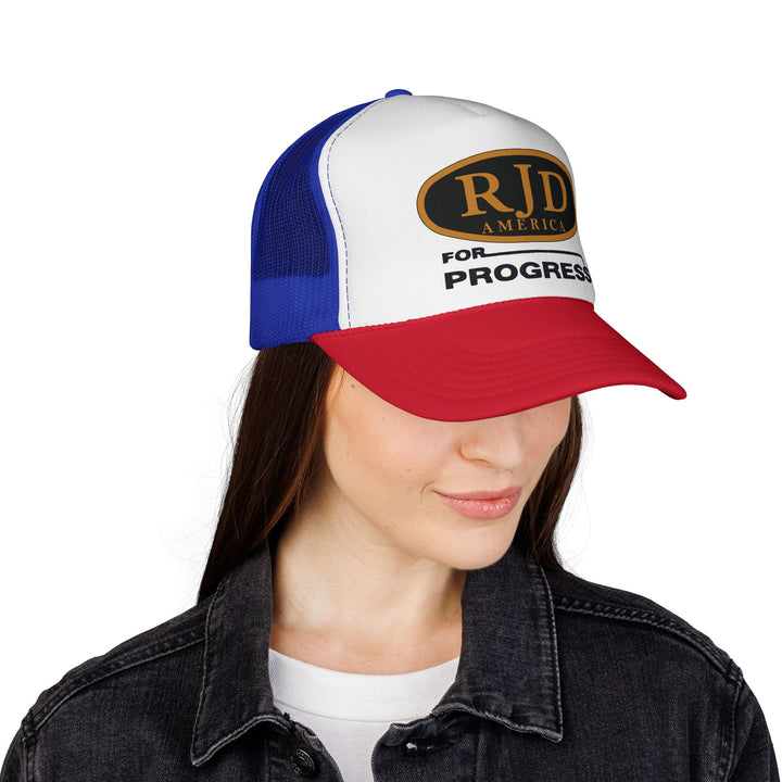 RJD America "For Progress" Trucker Cap — Mesh Snapback